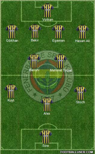 Fenerbahçe SK Formation 2012