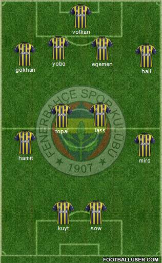 Fenerbahçe SK Formation 2012