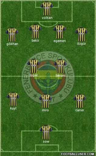 Fenerbahçe SK Formation 2012