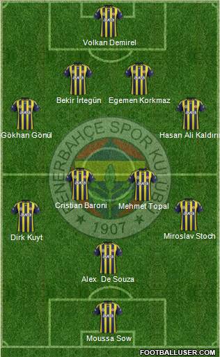 Fenerbahçe SK Formation 2012