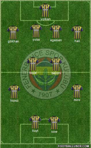 Fenerbahçe SK Formation 2012