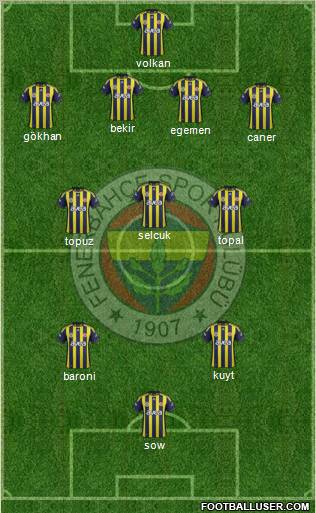 Fenerbahçe SK Formation 2012