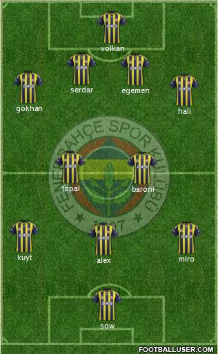 Fenerbahçe SK Formation 2012