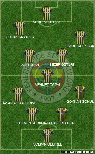 Fenerbahçe SK Formation 2012