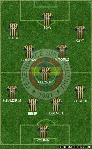 Fenerbahçe SK Formation 2012