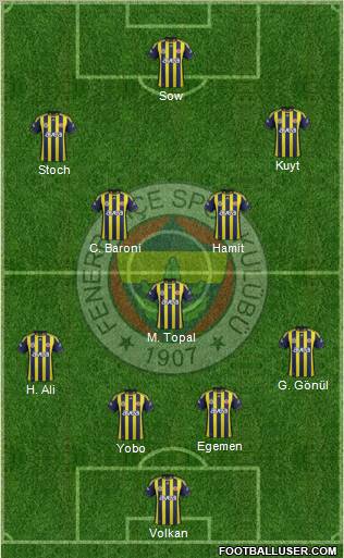 Fenerbahçe SK Formation 2012
