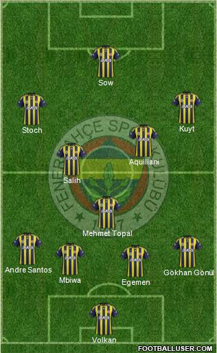 Fenerbahçe SK Formation 2012