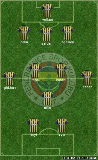 Fenerbahçe SK Formation 2012