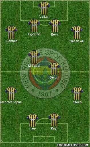Fenerbahçe SK Formation 2012