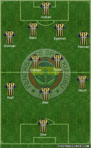 Fenerbahçe SK Formation 2012