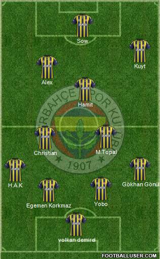 Fenerbahçe SK Formation 2012