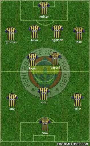 Fenerbahçe SK Formation 2012