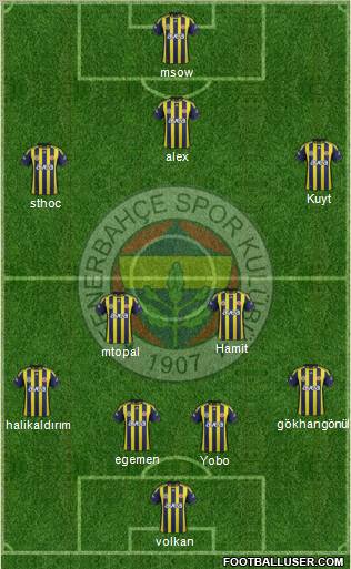 Fenerbahçe SK Formation 2012