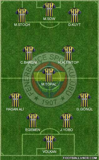 Fenerbahçe SK Formation 2012