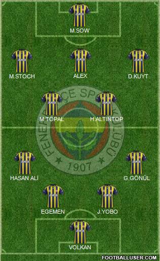 Fenerbahçe SK Formation 2012