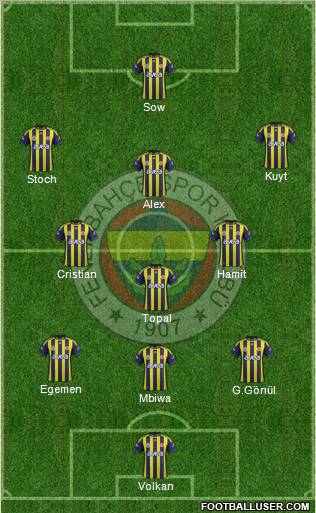Fenerbahçe SK Formation 2012