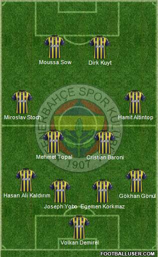 Fenerbahçe SK Formation 2012