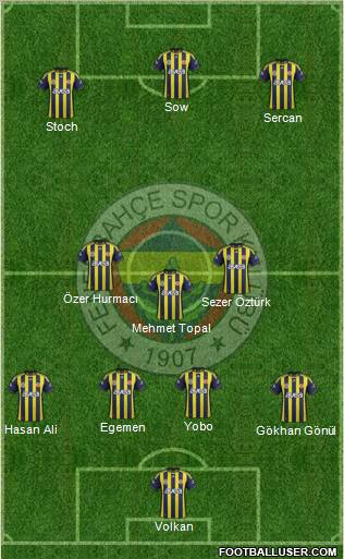Fenerbahçe SK Formation 2012
