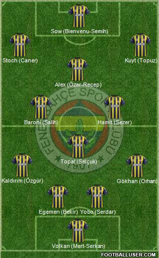 Fenerbahçe SK Formation 2012