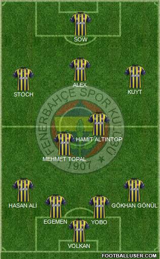 Fenerbahçe SK Formation 2012
