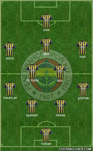 Fenerbahçe SK Formation 2012