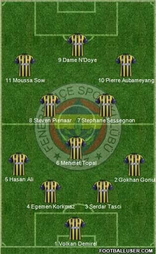 Fenerbahçe SK Formation 2012