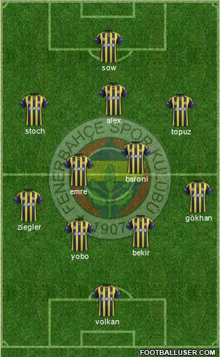 Fenerbahçe SK Formation 2012