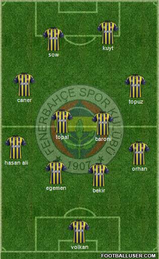 Fenerbahçe SK Formation 2012