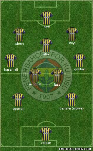 Fenerbahçe SK Formation 2012