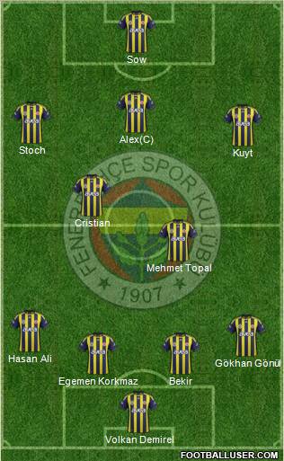 Fenerbahçe SK Formation 2012
