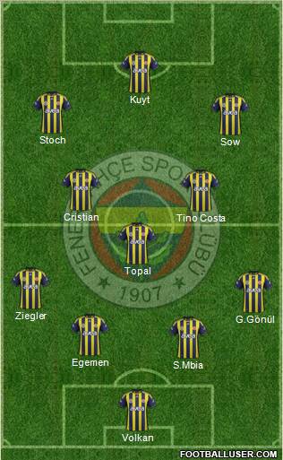 Fenerbahçe SK Formation 2012