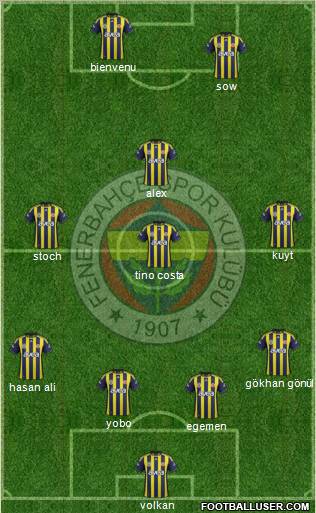 Fenerbahçe SK Formation 2012