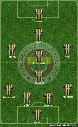 Fenerbahçe SK Formation 2012