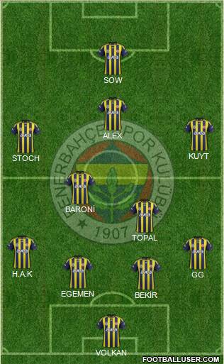 Fenerbahçe SK Formation 2012