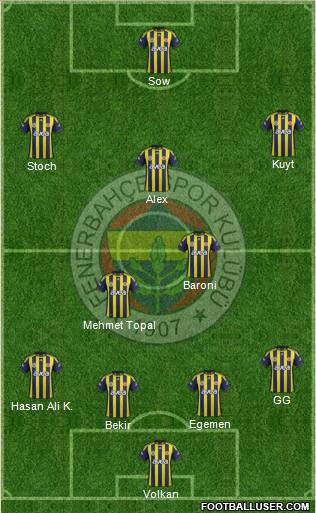 Fenerbahçe SK Formation 2012