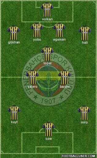 Fenerbahçe SK Formation 2012