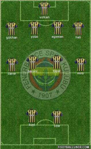 Fenerbahçe SK Formation 2012