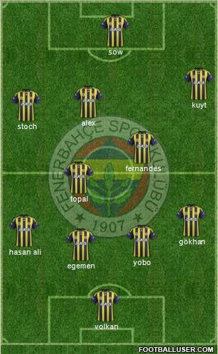 Fenerbahçe SK Formation 2012