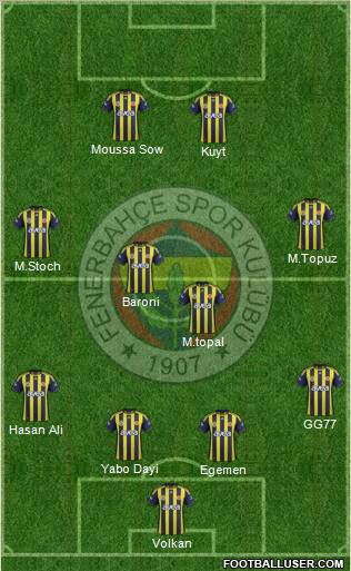 Fenerbahçe SK Formation 2012