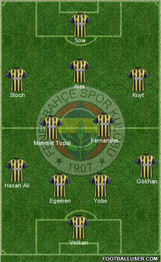 Fenerbahçe SK Formation 2012