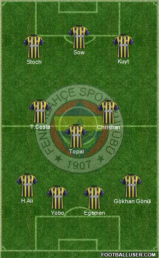 Fenerbahçe SK Formation 2012