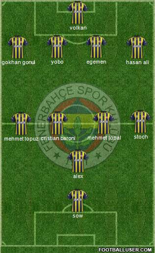 Fenerbahçe SK Formation 2012