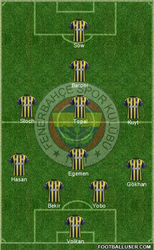 Fenerbahçe SK Formation 2012