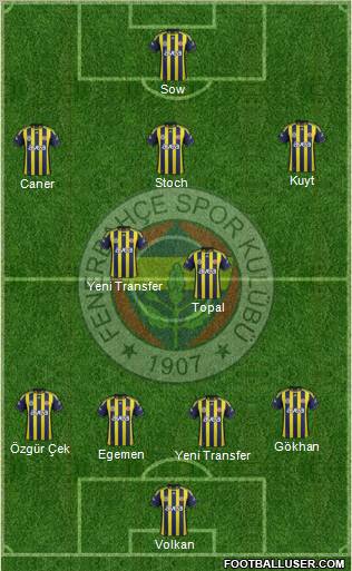 Fenerbahçe SK Formation 2012