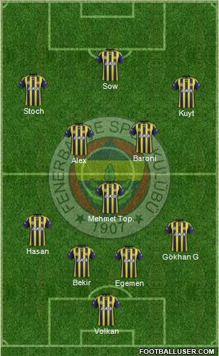 Fenerbahçe SK Formation 2012