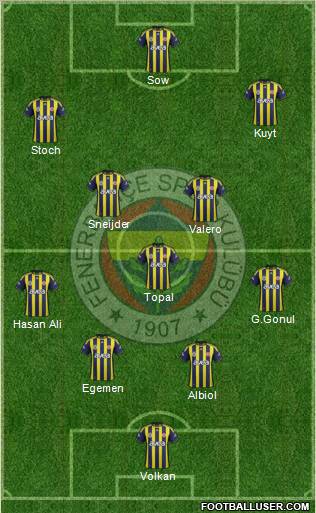 Fenerbahçe SK Formation 2012