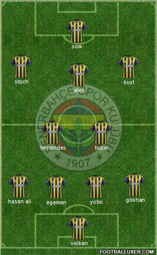 Fenerbahçe SK Formation 2012