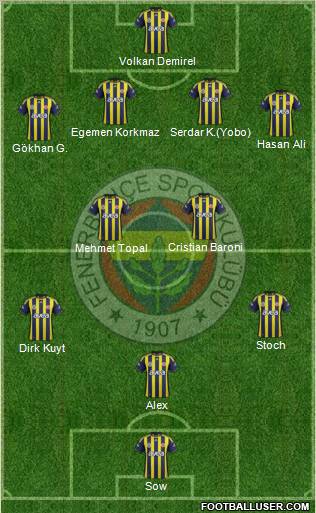 Fenerbahçe SK Formation 2012