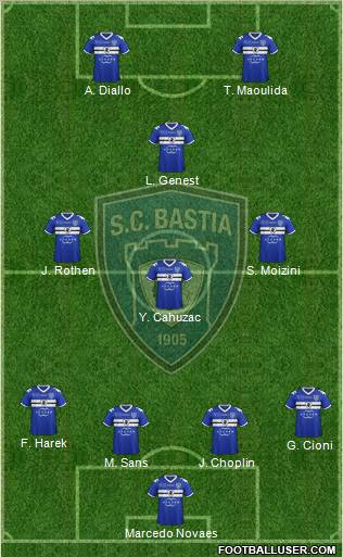 Sporting Club Bastia Formation 2012