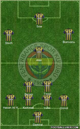Fenerbahçe SK Formation 2012